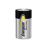 An Energizer Industrial 4AA battery with a metallic silver body, a black top cap, and the classic yellow and black Energizer logo, shown on a plain white background.