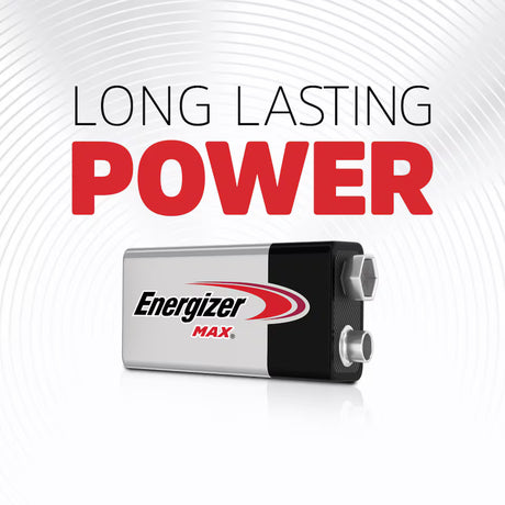 Energizer battery with 'Long Lasting Power' text on a white background