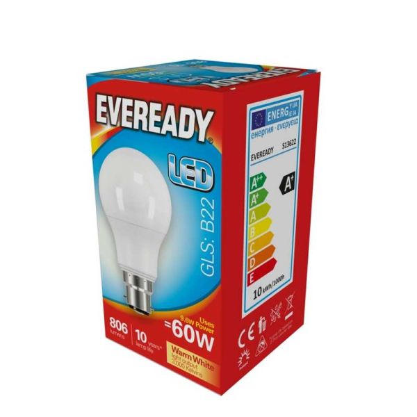 Everyday 9.6w LED GLS B22 Lightbulb | Warm White