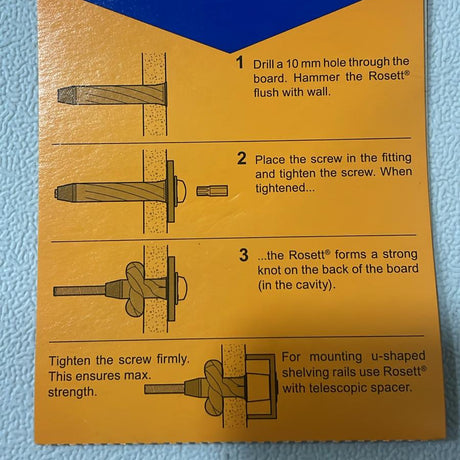 Expandet  Rosett Hook For Plasterboards - M5x55mm | Blue - Pack of 2