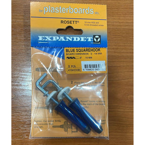 Expandet Rosett Sqaure Hook For Plasterboards - M5x55mm | Blue - Pack of 2