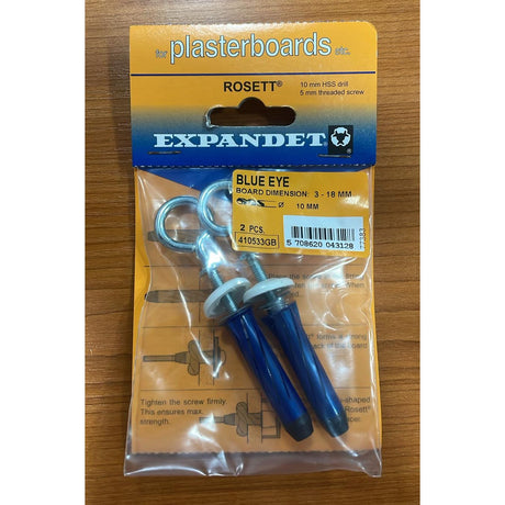Expandet  Rosett Eye For Plasterboards - M5x55mm | Blue - Pack of 2