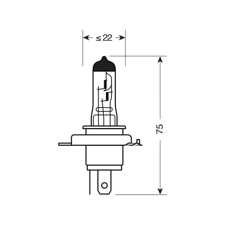 Lampa Blu-Xe Halogen Bulb H4 - 60/55W - P43T