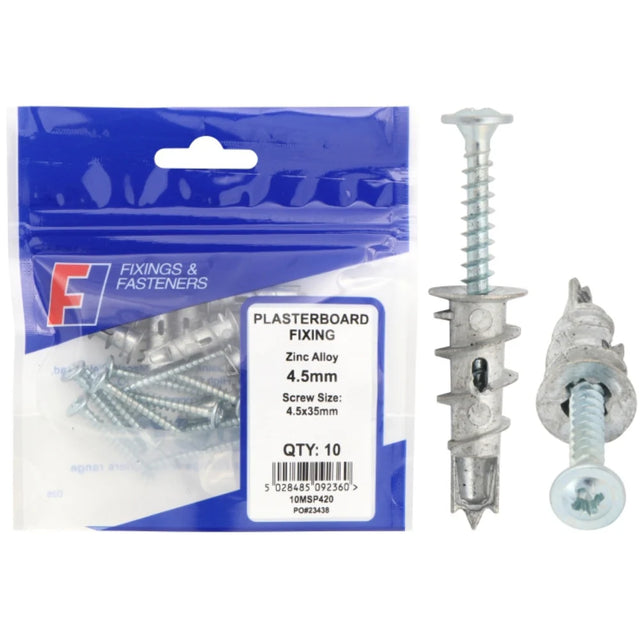 Forgefix Speedplug Plasterboard Fixing Zinc -4.5x35mm 