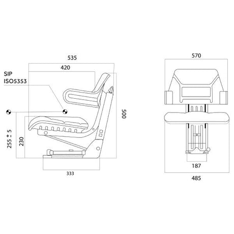 Genfitt Tractor Seat Adjustable With Armrest
