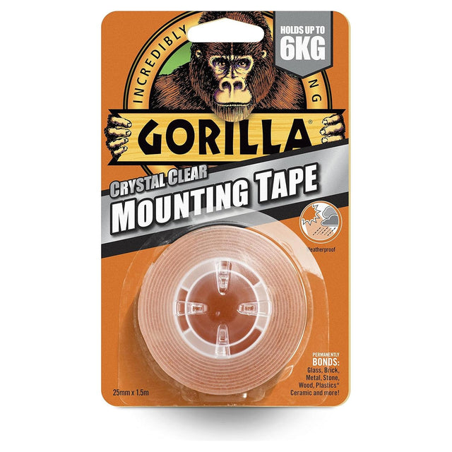 Gorilla Crystal Clear Mounting Tape - 1.5m