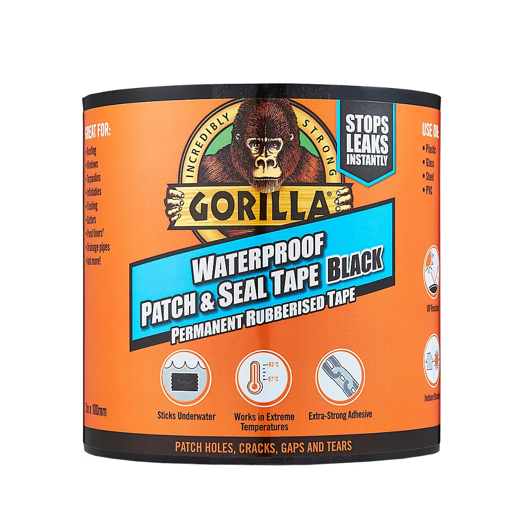 Gorilla Tape Waterproof Patch & Seal | Black - 3m x 100mm