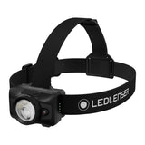 A LEDLENSER headlamp with a dark green and black camouflage patterned head strap, featuring a dark green lamp housing with three clear LED lenses, shown on a solid white background. Ledlenser Headlamp HF6R | 900 Lumen