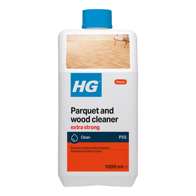 HG Parquet and wood cleaner bottle on a white background
HG Parquet Cleaner Extra Strong | 1 Litre