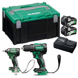 Hikoki KC18DE/JAZ 18V Tool Kit, 2x 5.0Ah 18V MV Batteries, Charger & Case