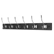 Headbourne Wall Mounted Coat Rack with Victorian Chrome Hooks - 6 Double Hooks | Black