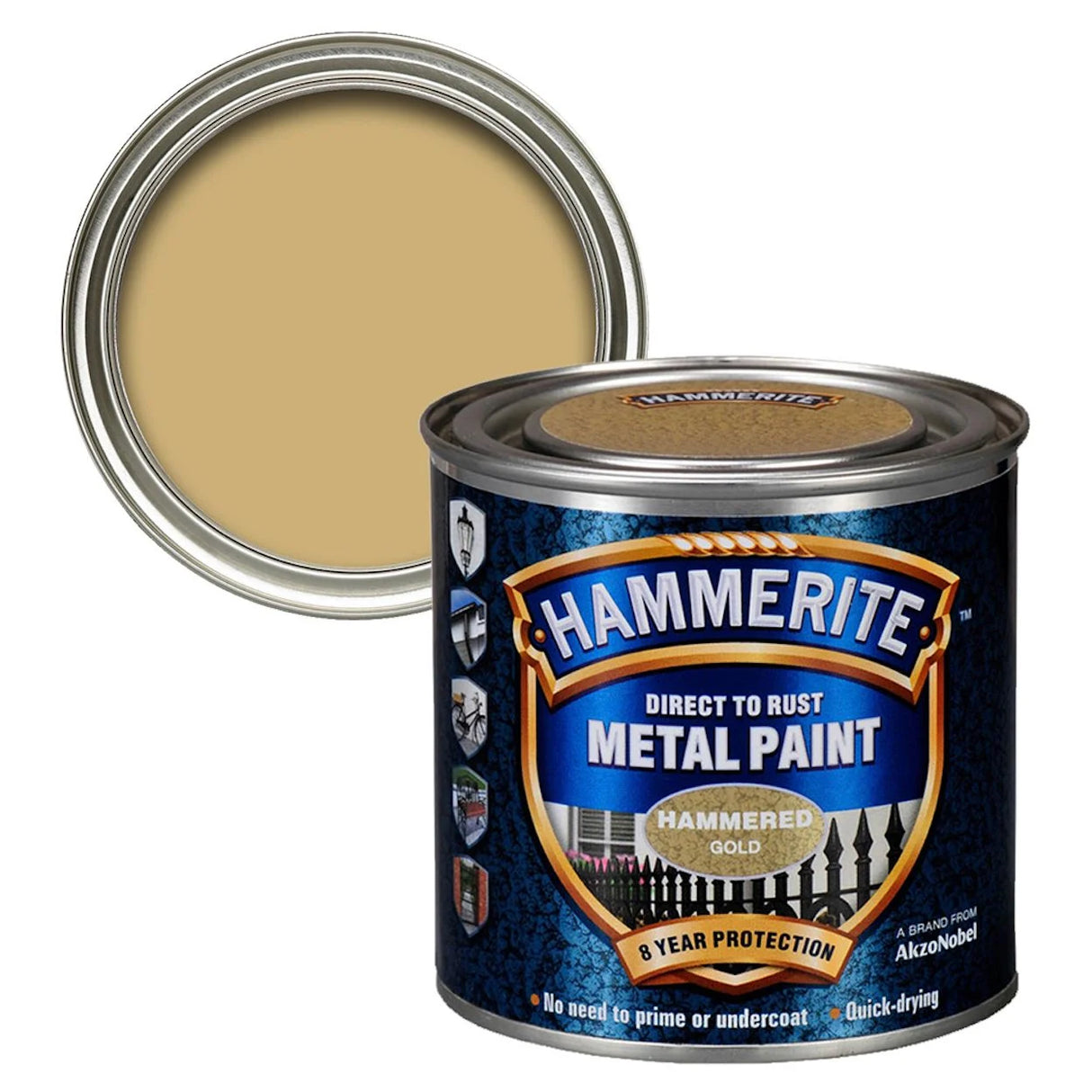 Hammerite Hammered Metal Paint | Gold - 250ml