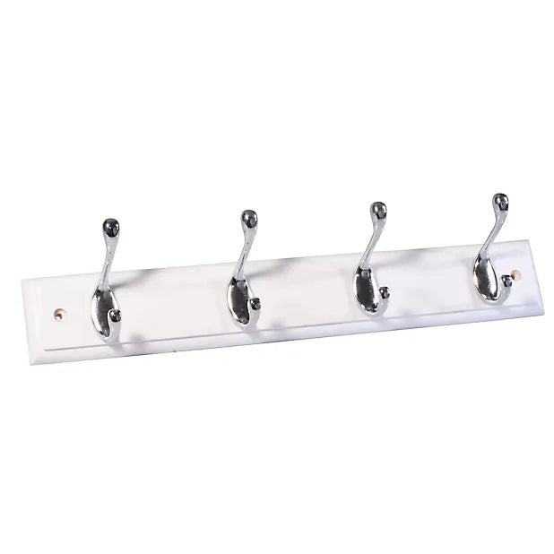 Headbourne Hat & Coat 4 Hook Rail | White Board