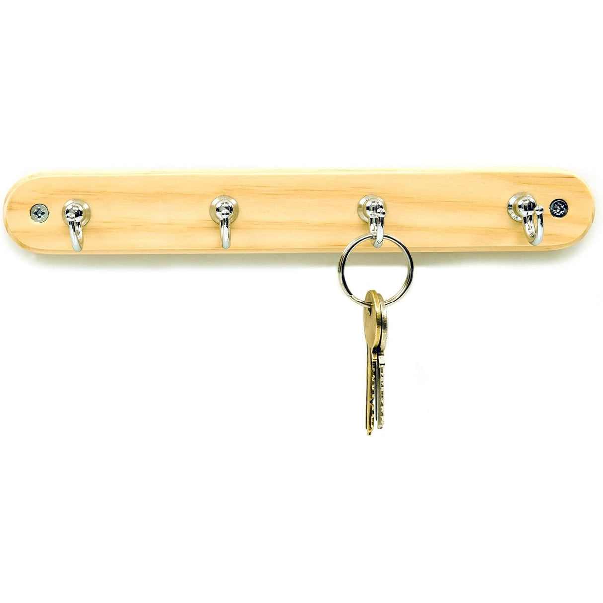 Headbourne Small Hook Rail 4 Chrome Hooks On Pine Board