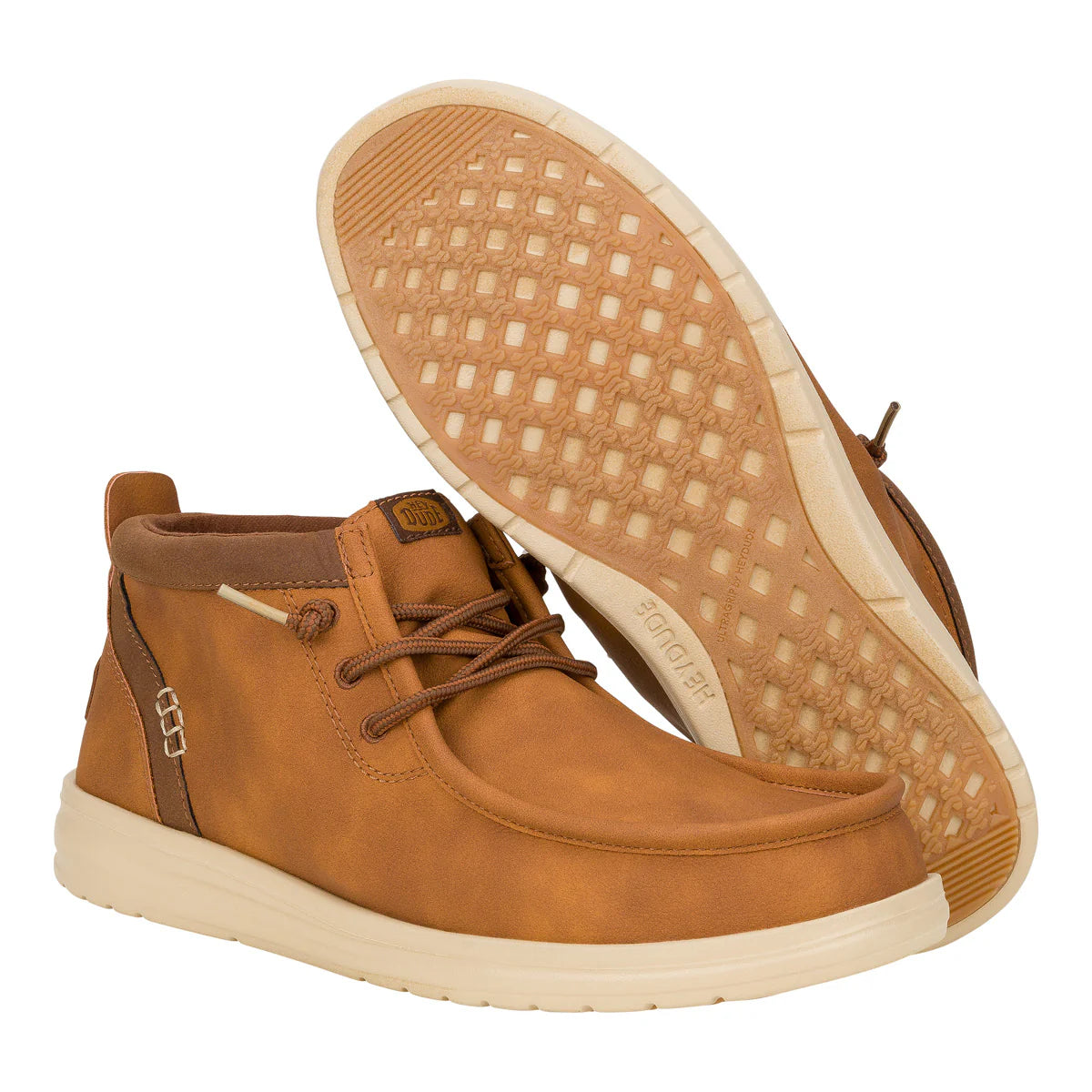 HeyDude Wally Mid GripR Workwear | Cognac/Tan - Men