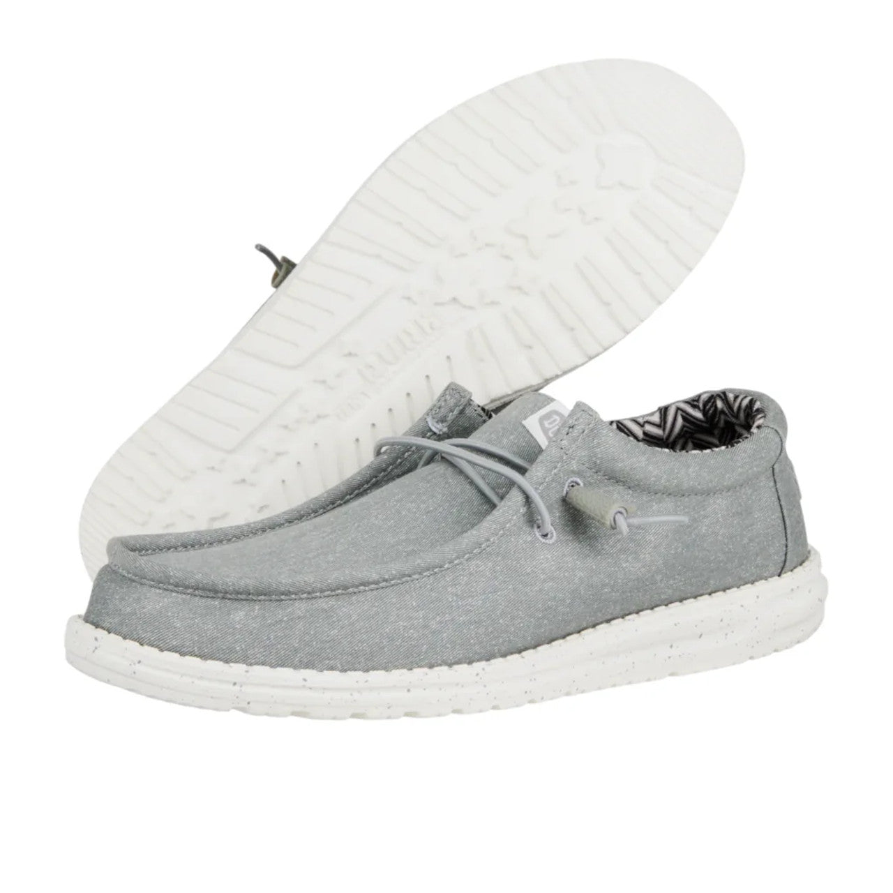 HeyDude Wally Stretch Canvas | Men - Light Grey