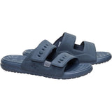 Pair of blue sandals on a white background HeyDude Wave 2 Strap Slide Classic