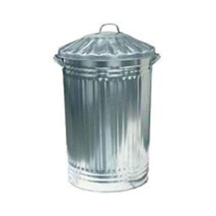 Galvanised metal trash can with a ribbed fluted body, matching lid, and top handle, shown on a plain white background.
Home Collection Galvanised Bin | 75L