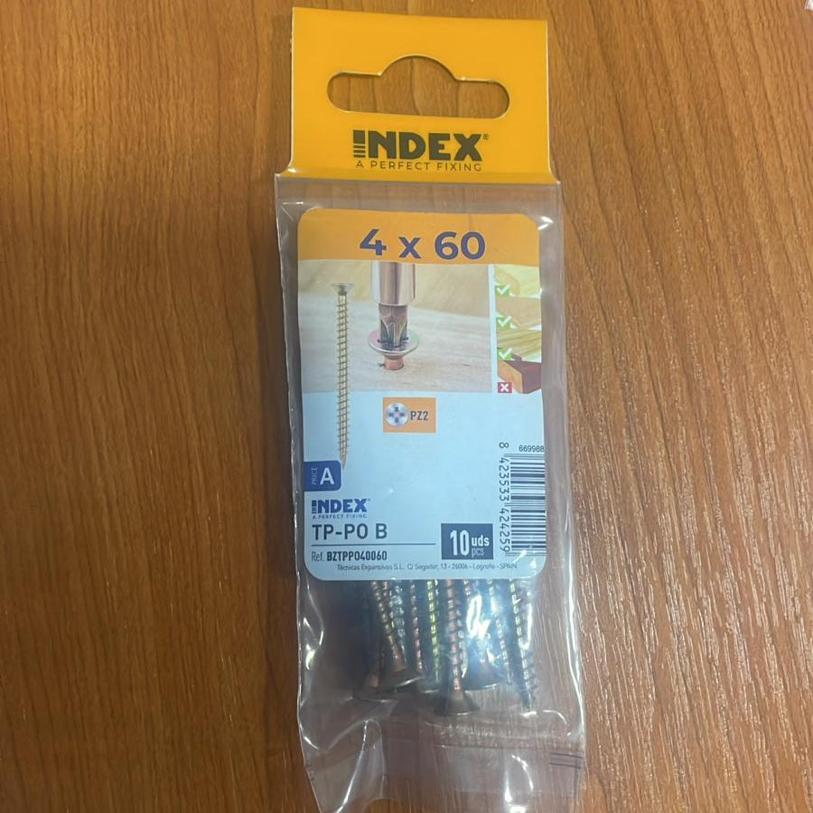 Index Chipboard Pozi Screw Yellow - 4MM | Pack of 10