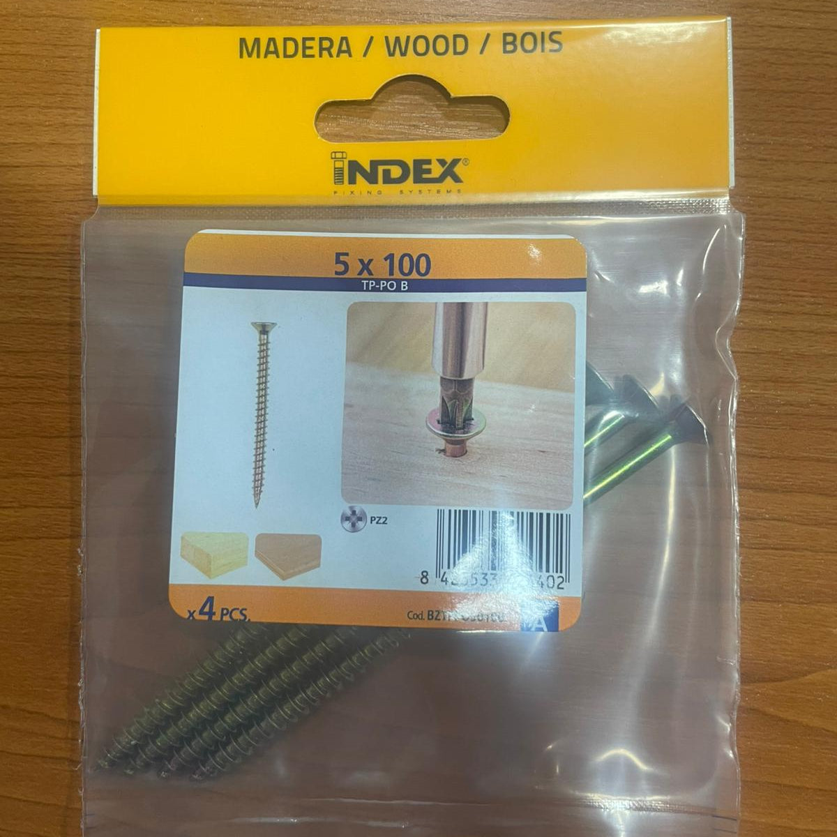 Index Chipboard Pozi Screw Yellow - 5MMx100MM | Pack of 4