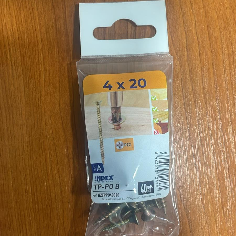 Index Chipboard Pozi Screw Yellow - 4MM | Pack of 40