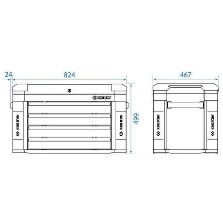 King Tony 87G11-4B-BK Heavy Duty Tool Chest - 4 Drawers