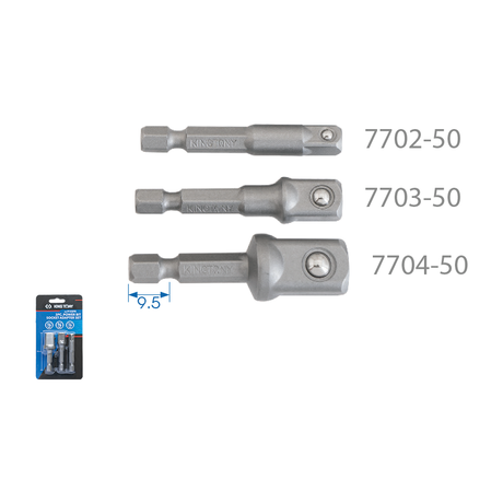 King Tony 9103PR Power Bit Socket Adapter Set - 3pc