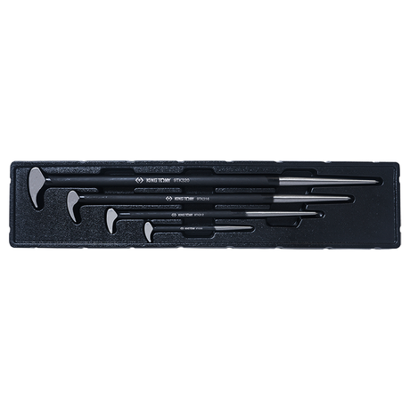 King Tony 9TK034 Rolling Head Pry Bar Set - 4pc