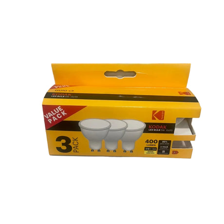 Kodak LED Bulb 5W GU10 - 400 Lumen In Warm White | Pack of 3