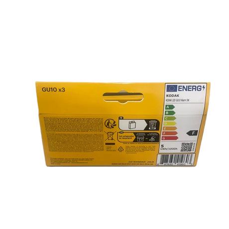 Kodak LED Bulb 5W GU10 - 400 Lumen In Warm White | Pack of 3