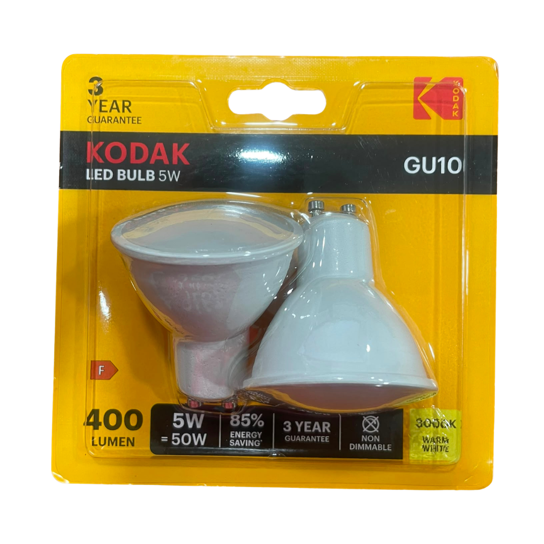 Kodak LED Bulb 5W GU10 – 400 Lumen | Warm White