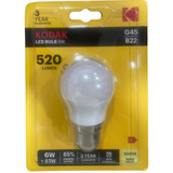 Kodak LED Bulb 6W G45 B22 – 520 Lumen Warm White