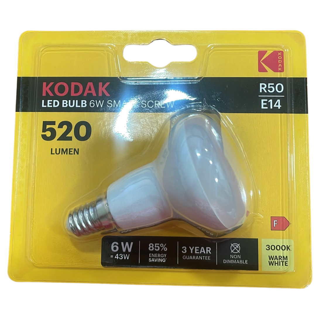 Kodak LED Bulb 6W Screw R50 E14 - 520 Lumen | Warm White