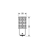 Lampa 12V Hyper - Led 81 - 27 - SMD x 3 chips - (P21/5W) - BAY15D