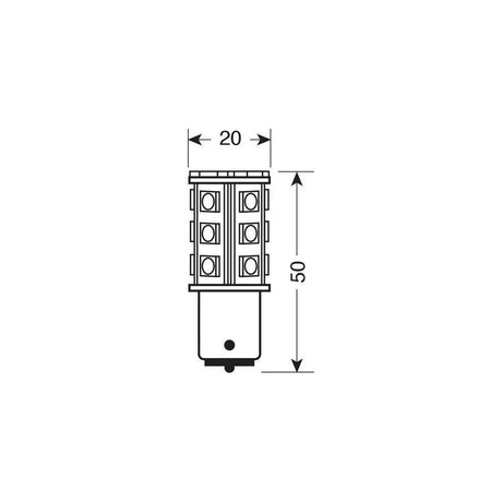 Lampa 12V Hyper - Led 81 - 27 - SMD x 3 chips - (P21/5W) - BAY15D