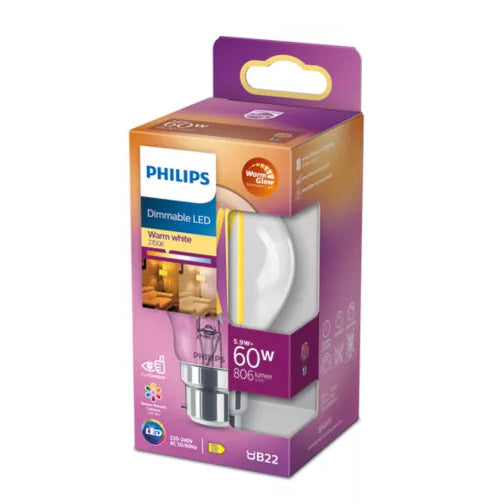 Experience dimmable, warm white LED light

Create a warm, inviting ambience

Philips LED light bulbs provide a beautiful, warm white light, an exceptionally long life and immediate, significant energy savings. With a pure and elegant design, this bulb is the perfect replacement for your frosted traditional bulbs.