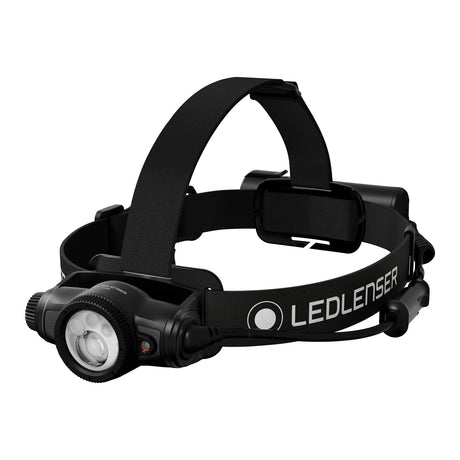 A black LED headlamp with an adjustable headband, featuring the brand name 'LEDLENSER' printed in white on the band, set against a plain white background. Ledlenser Headlamp H9R | 2400 Lumen