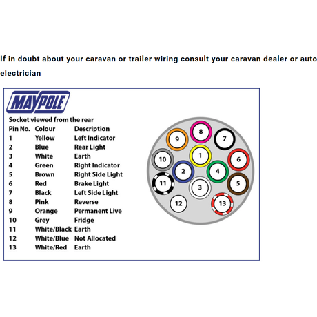 Maypole MP128 12V 13 Pin Plastic Plug