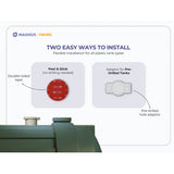 Diagram showing two installation methods for Magnus Hawk product on a white background