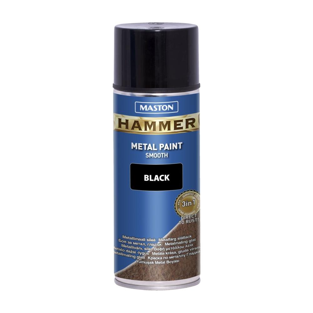 Maston Spray Paint Hammer Smooth Black 400ml