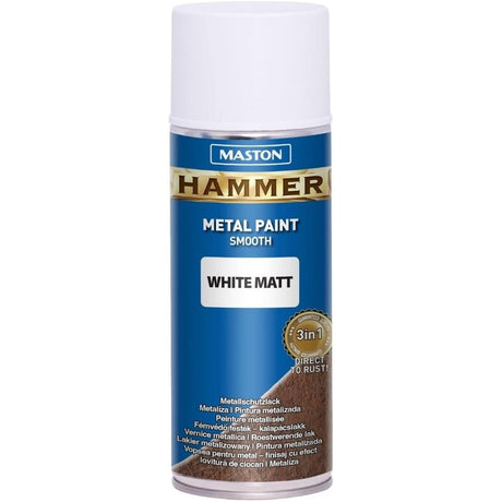 Maston Spray Paint Hammer Smooth White Matt 400ml