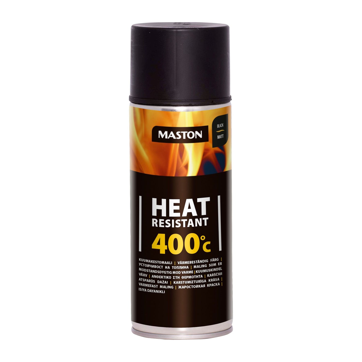 Maston Spray Paint Heat Resist Black 400ml