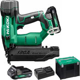 Hikoki 18v 18G Brushless Angled Finish Nailer Kit - 2x2.0Ah