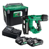 Hikoki 18v 16GA Brushless Angled Finish Nailer Kit - 2x2.0Ah