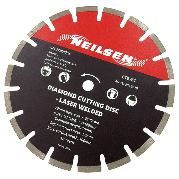 Neilsen CT0761 Diamond Disc Laser Weld / Asphalt Cutting |  12 Inch
