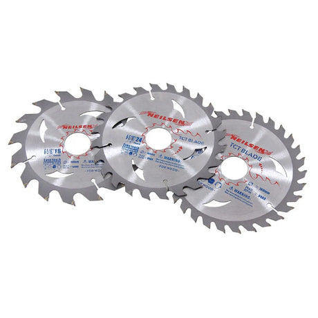 Neilsen CT2518 TCT Circular Saw Blades - 3 piece | 160mm