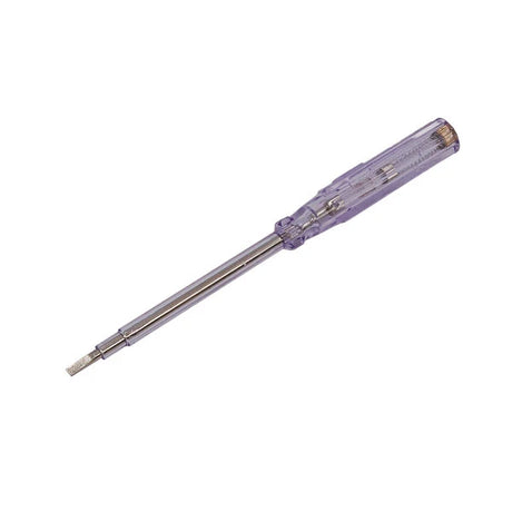 Purple multimeter probe on a white background. Neilsen CT3808 Voltage Tester | 100 / 250V