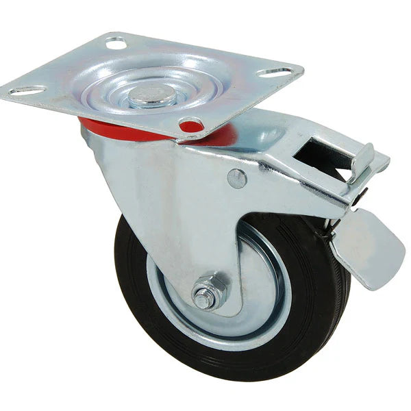 Neilsen Castor Wheel 100mm Flattened Universal With Brake