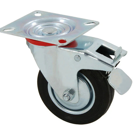 Neilsen Castor Wheel 100mm Flattened Universal With Brake