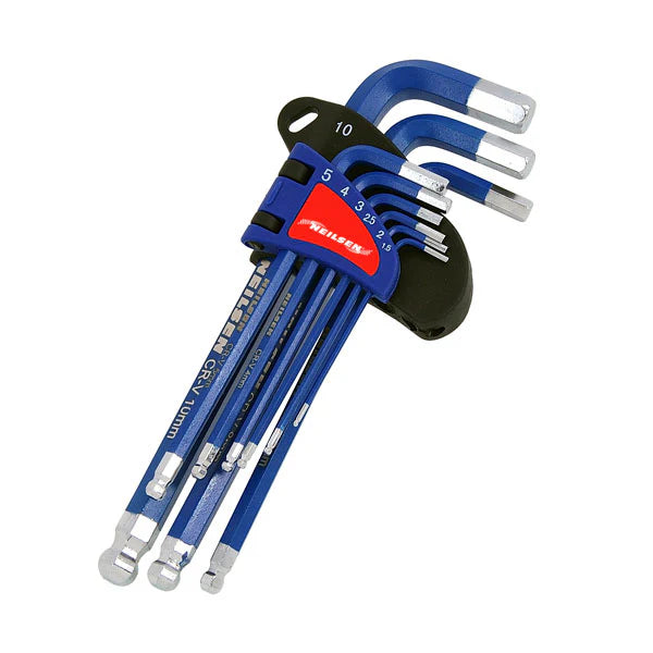 Neilsen Long Hex Key Set mm Ball End 9pc